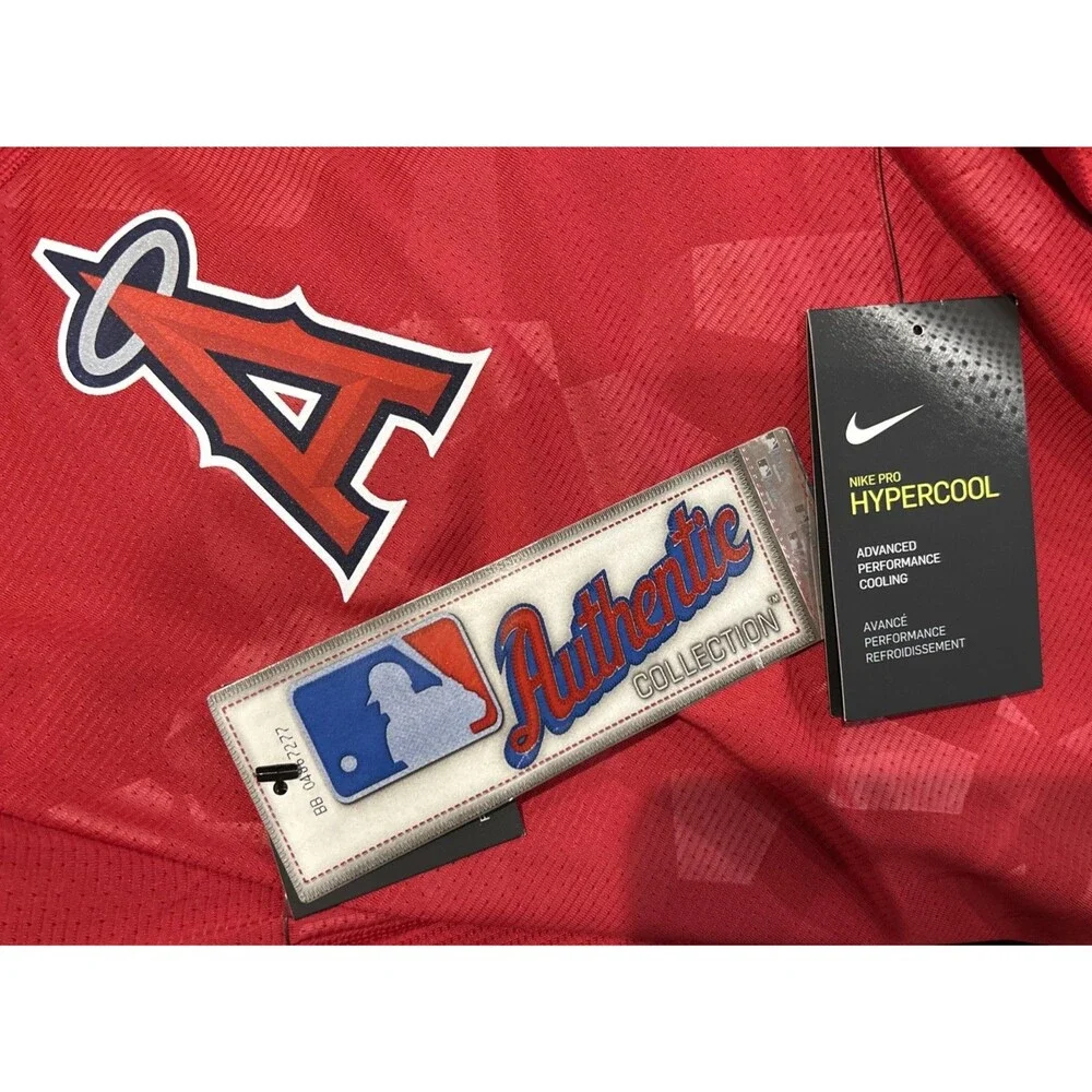 Nike Pro Hypercool  California Angels Red & Grey Batting Shirt Men’s Size Large